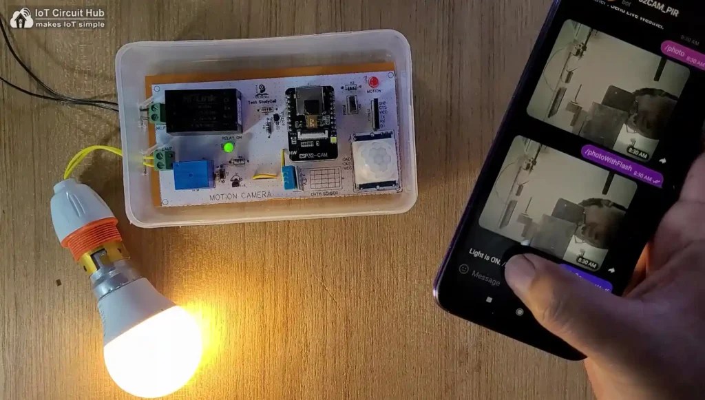 ESP32 CAM PIR Motion Sensor Camera using Telegram App 2024