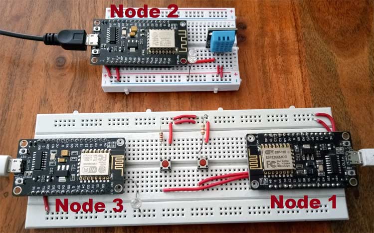 Creating NodeMCU Mesh Network using ESP12 and Arduino IDE