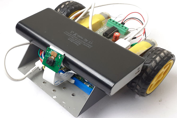  Controlled Raspberry Pi Surveillance Robot