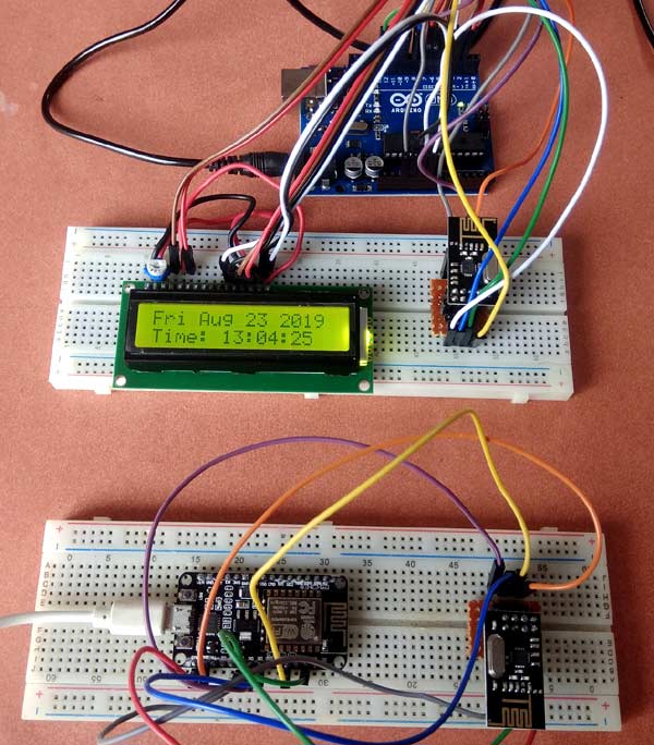 Wireless Communication between Arduino and NodeMCU using NRF24L01