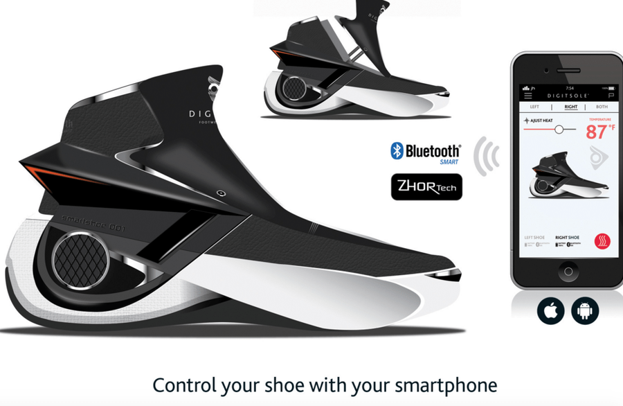 Digitsole Smart Shoe, wearable IoT products, of things wearables
