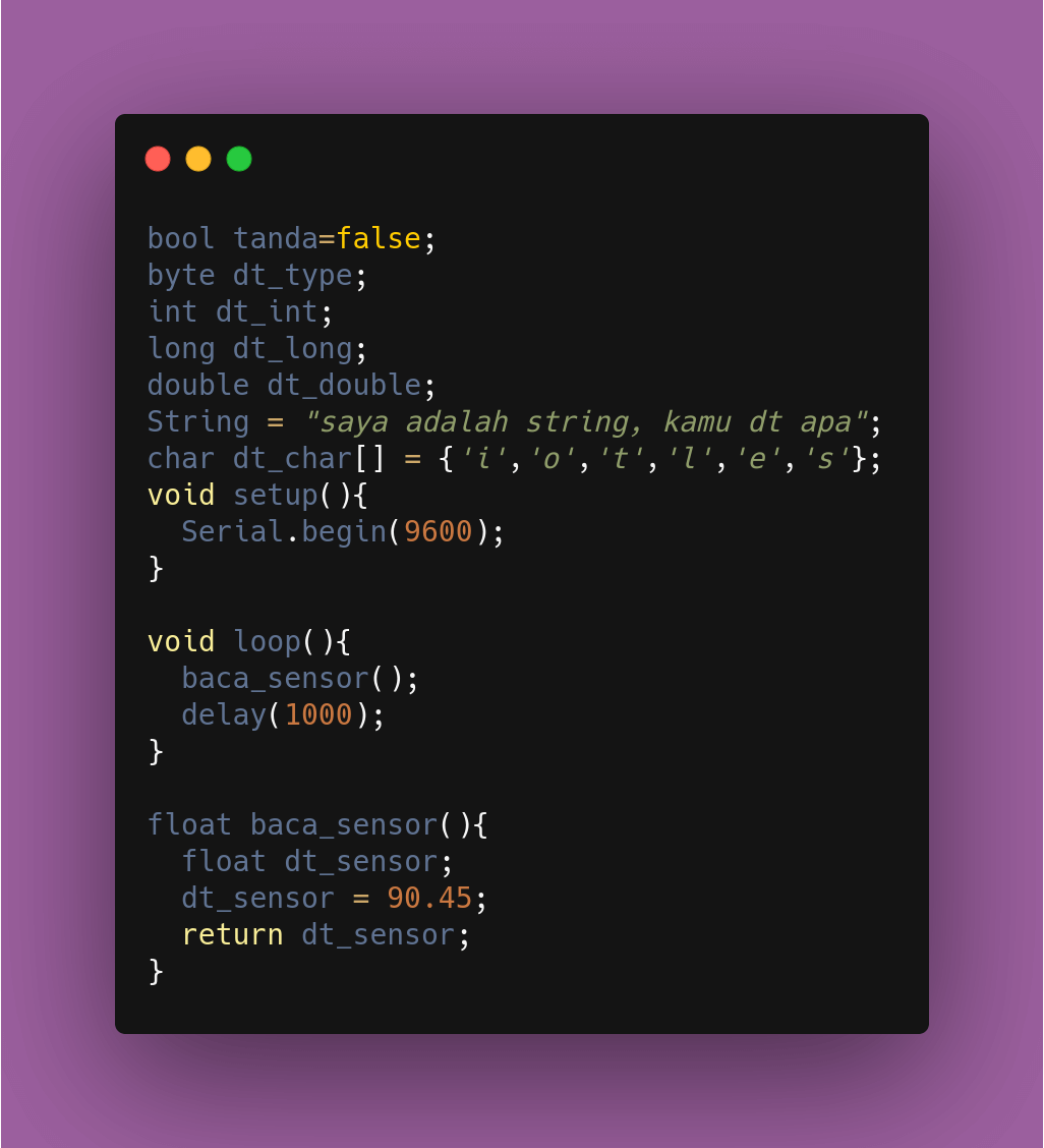 Mengenal Jenis Jenis Tipe Data Arduino Iotles Com Riset