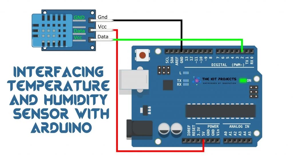 Interfacing Temperature and Humidity Sensor with Arduino DHT11 Sensor