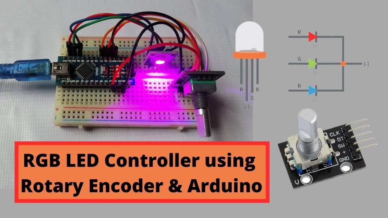 RGB LED Color Control using Arduino and Rotary Encoder