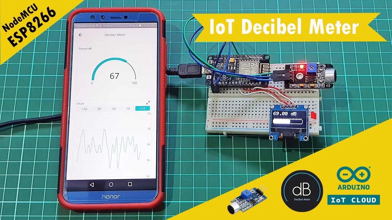 IoT based Decibel Meter with ESP8266 & Sound Sensor