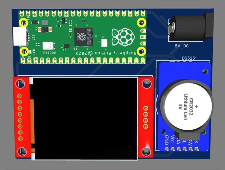 Raspberry Pi Pico Realtime Clock with Temperature Monitoring