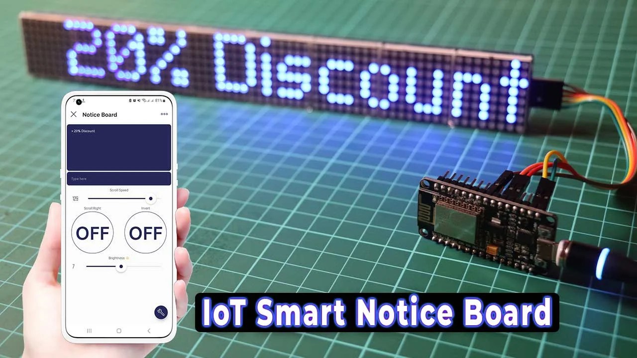 IoT Smart Notice Board with MAX7219 ESP8266 & Blynk
