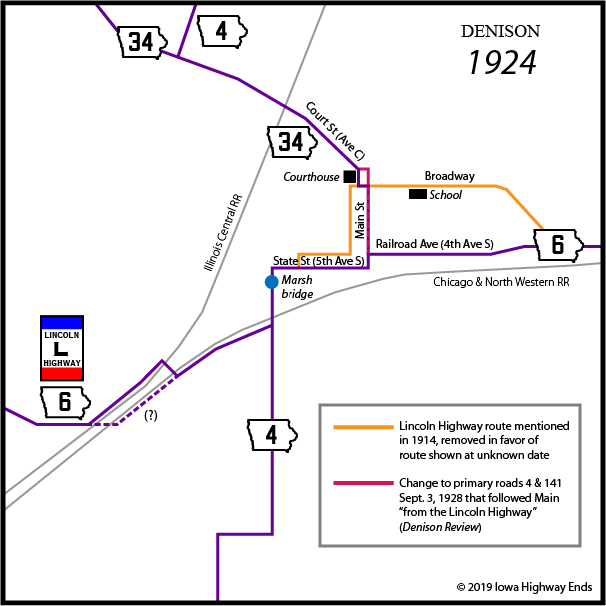 Denison Highway Chronology