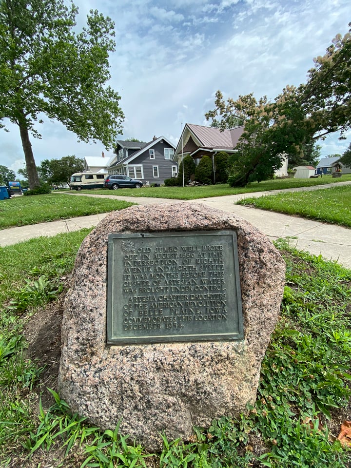 50,000 gallons per minute Old Jumbo Geyser in Belle Plaine Iowa