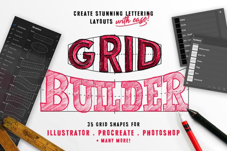 How to use the Grid Builder Layout Brushes Procreate iPad Calligraphy