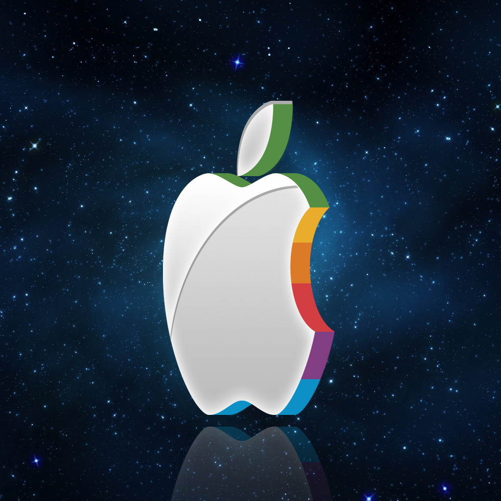 Apple in Space iPad Wallpaper
