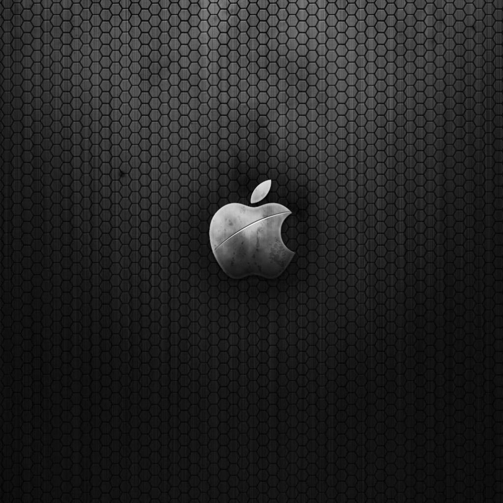 Black Hex Apple Logo iPad Wallpaper