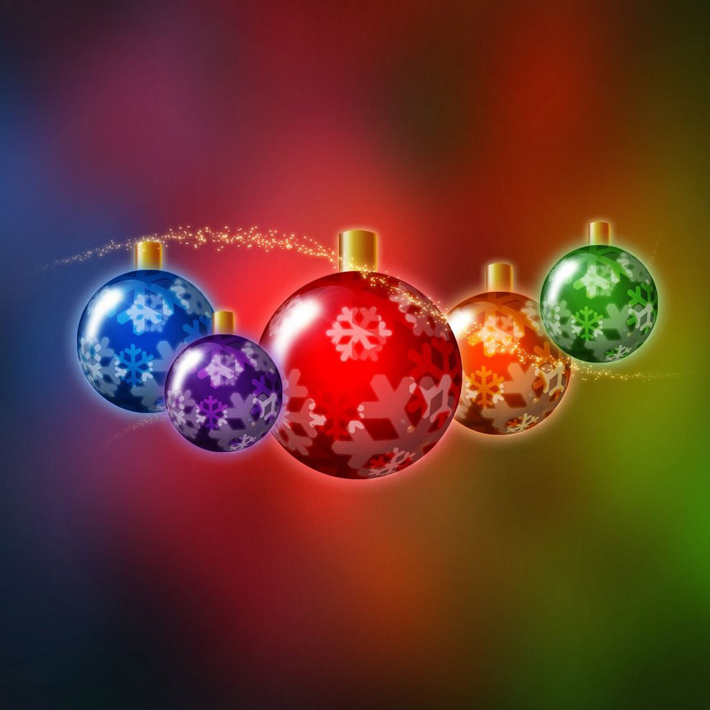 Christmas Bulbs iPad Wallpaper