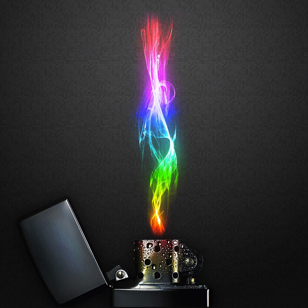 Rainbow Fire iPad Wallpaper