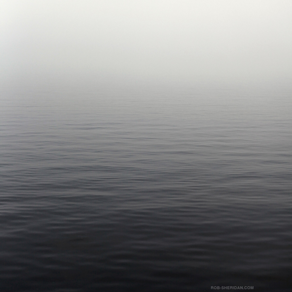 Grey Fog Over Water iPad Wallpaper