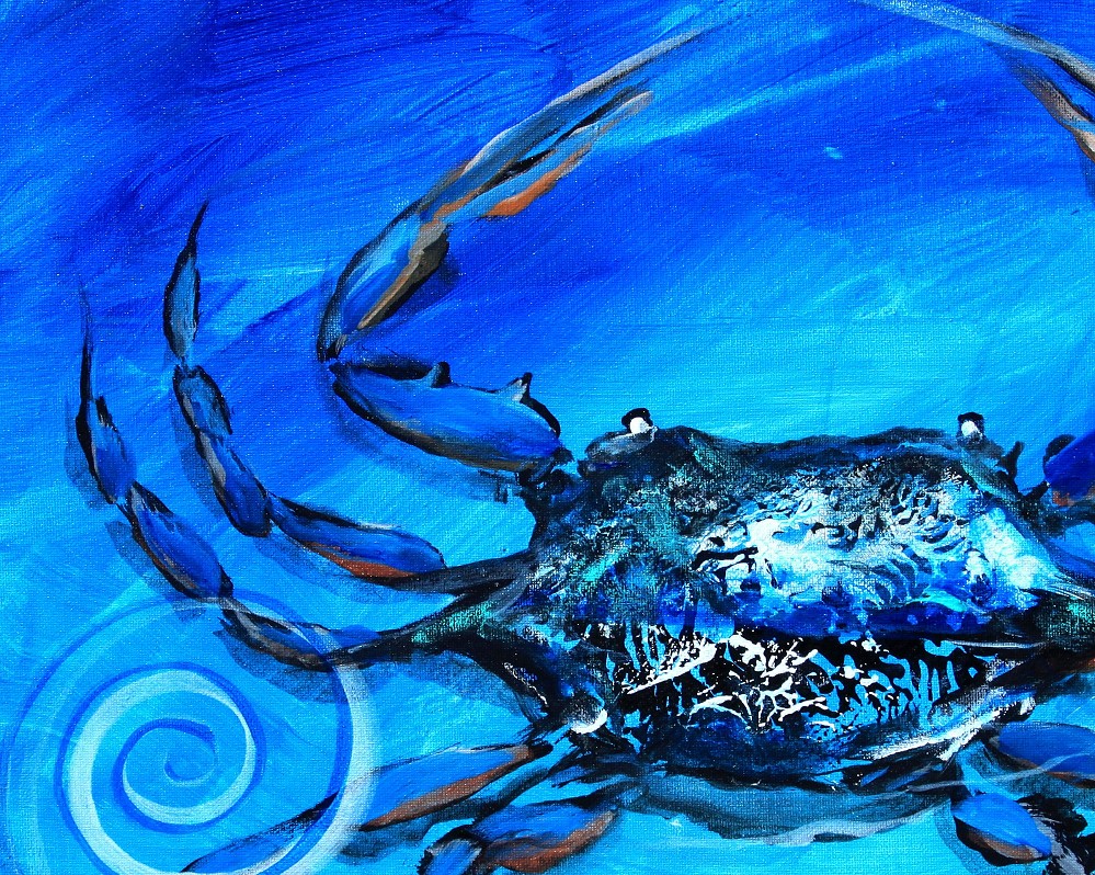 “Blue Crab, Abstract” (2017) Worldrenowned Artist, J. Vincent