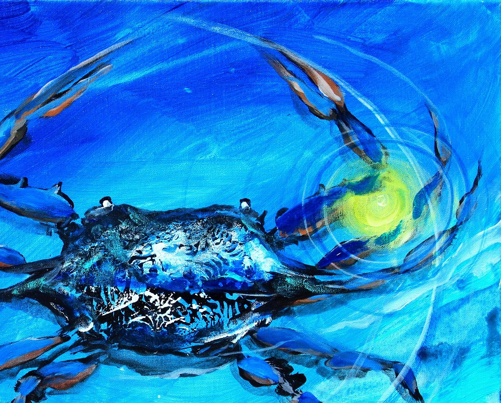 “Blue Crab, Abstract” (2017) Worldrenowned Artist, J. Vincent