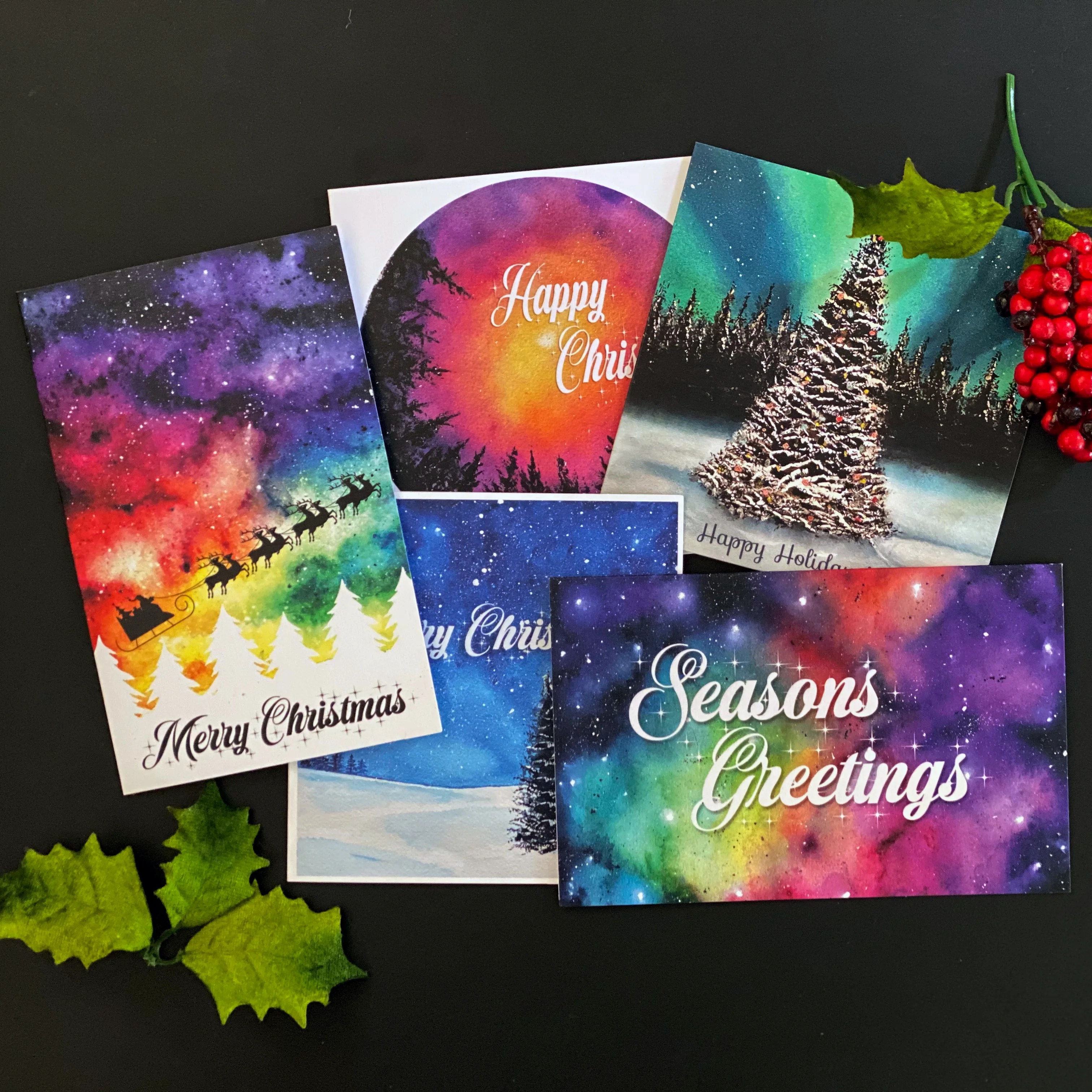 Large Christmas Cards Blank Mixed Designs I Paint Space Stuff