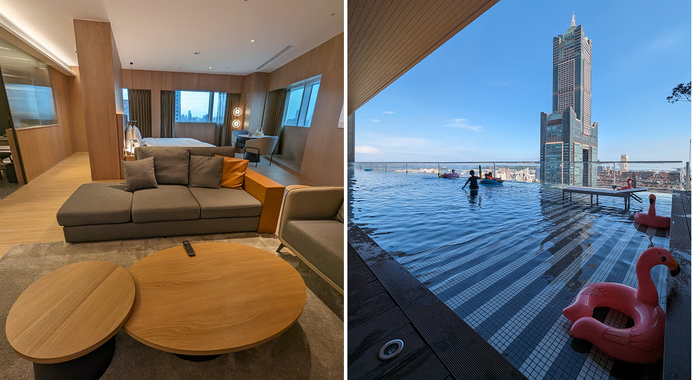 高雄承億酒店|全球唯一高空懸挑透明無邊際泳池/26坪尊爵雙人套房開箱