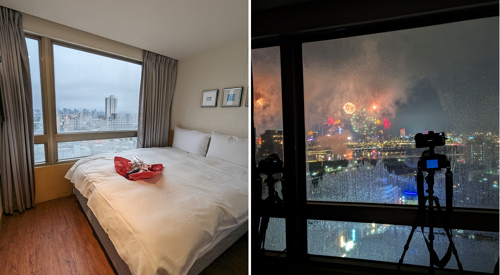 薇米商旅河景雙人房|在飯店房間裡就能欣賞台北大稻埕情人節高空煙火秀