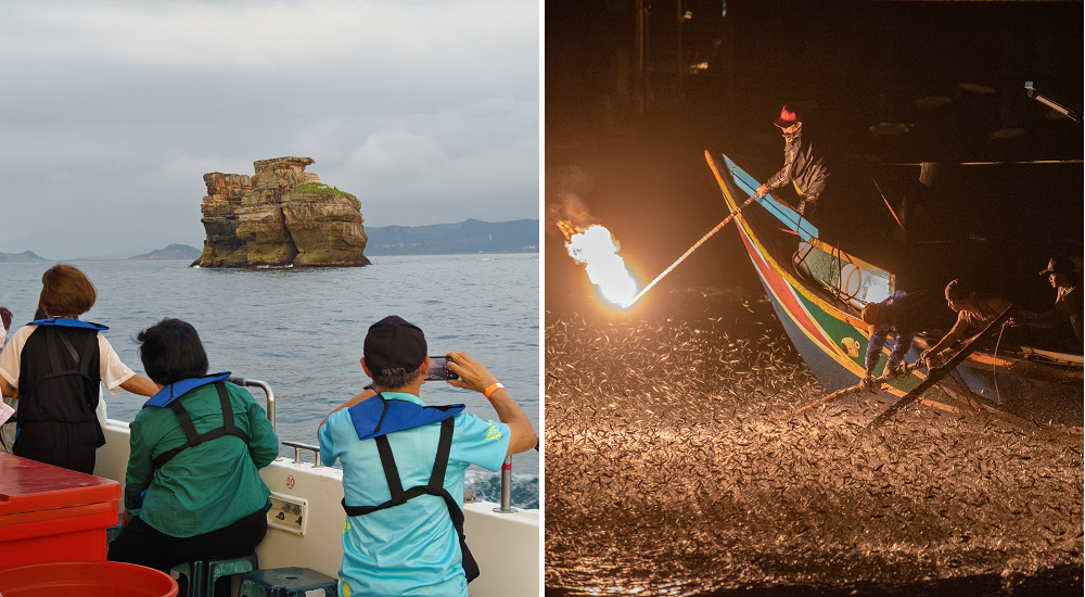 世界唯一古老捕魚法|搭乘觀光船近距離欣賞磺火捕魚‧金山蹦火仔/海上螢火蟲/富吉268號