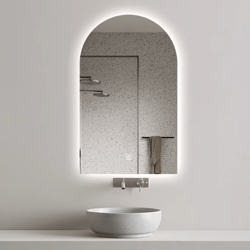 OSLO Frameless LED Backlit Arched Mirror Infinity Plus Bathrooms