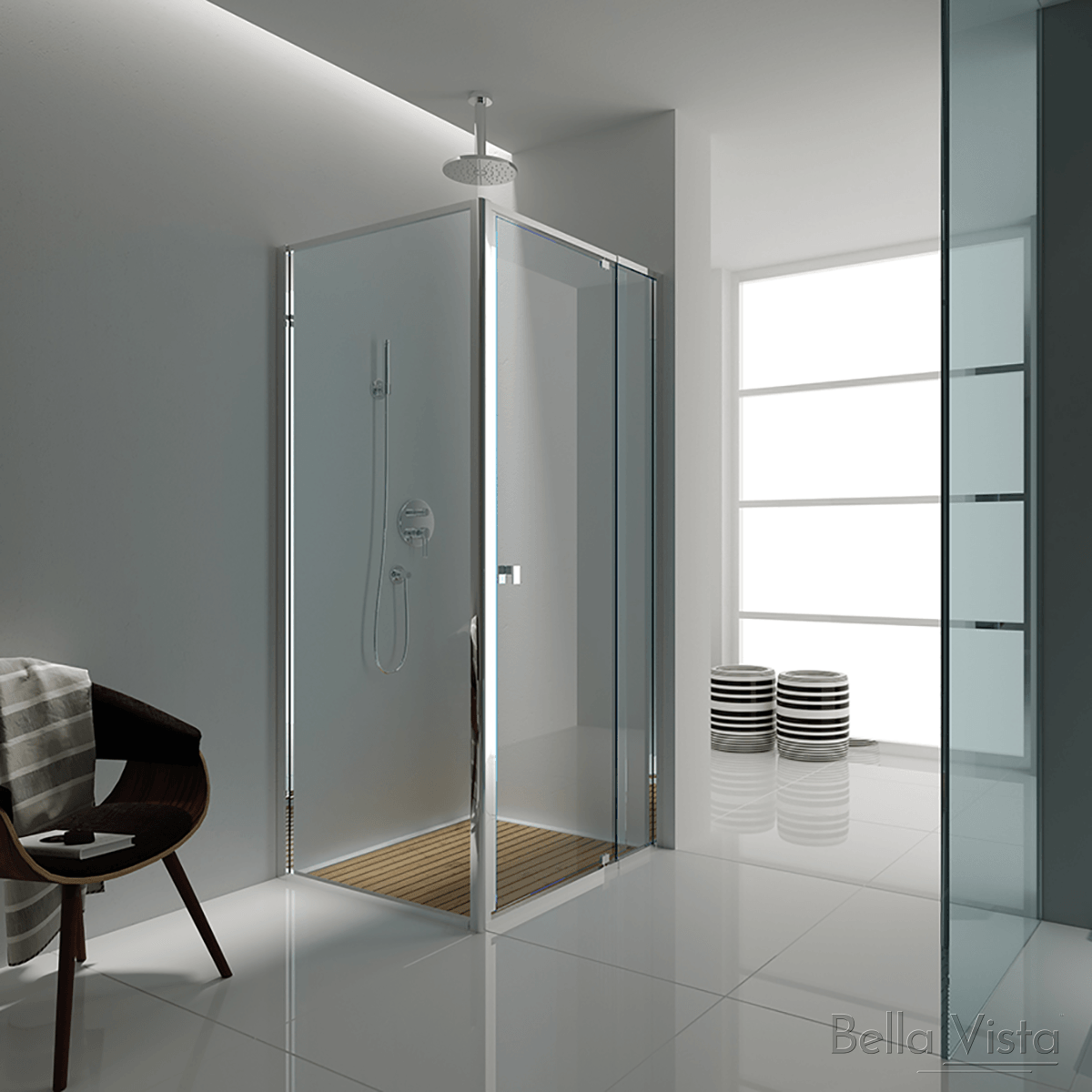 Semi Framed Pivot Swing Door Shower Screen Multiple Sizes Infinity