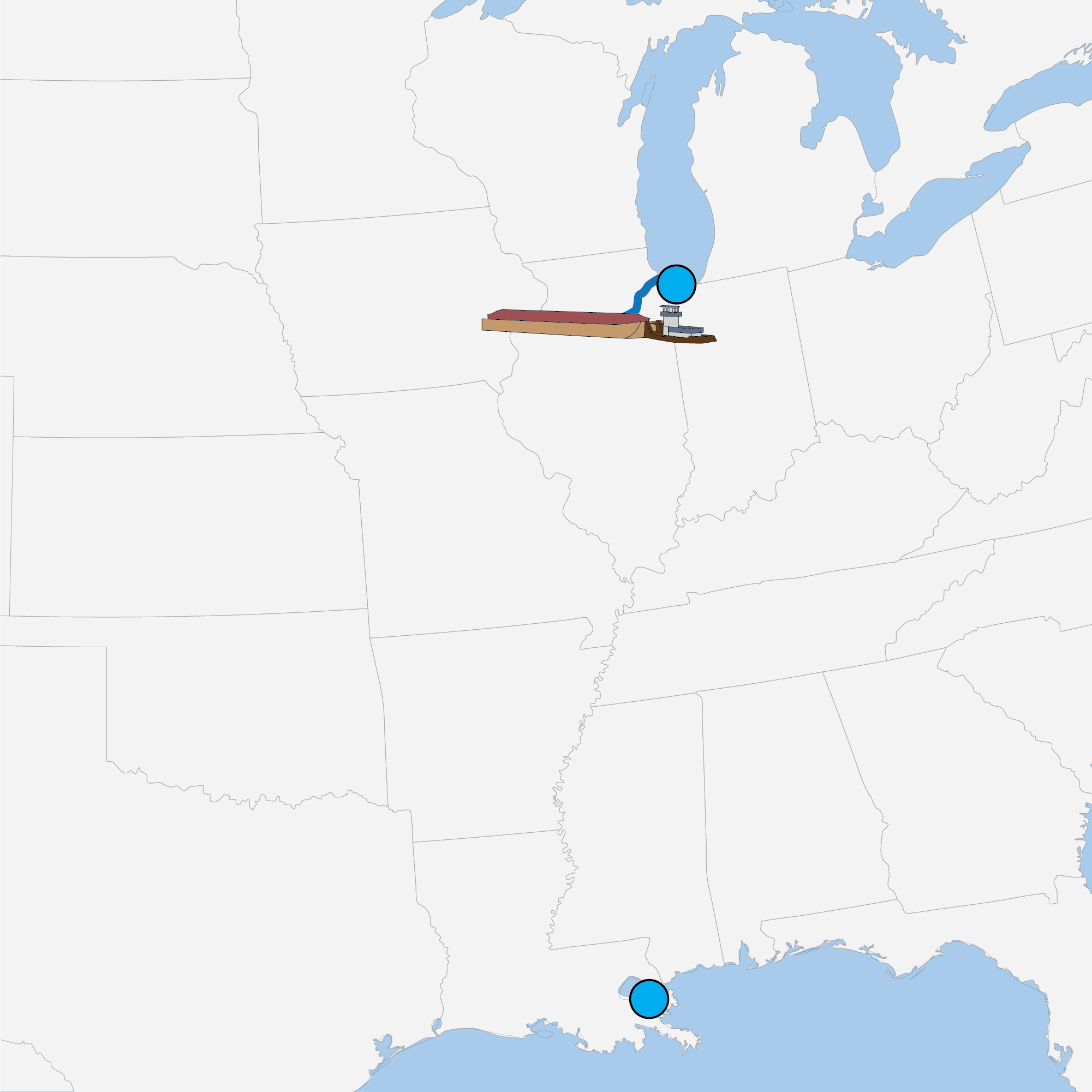 Port of IndianaBurns Harbor to New Orleans