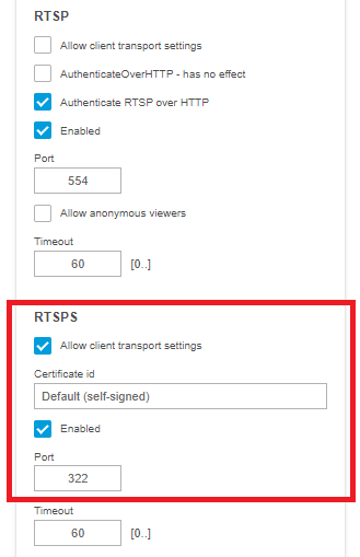 Secure RTSP streaming - SRTP/RTSPS