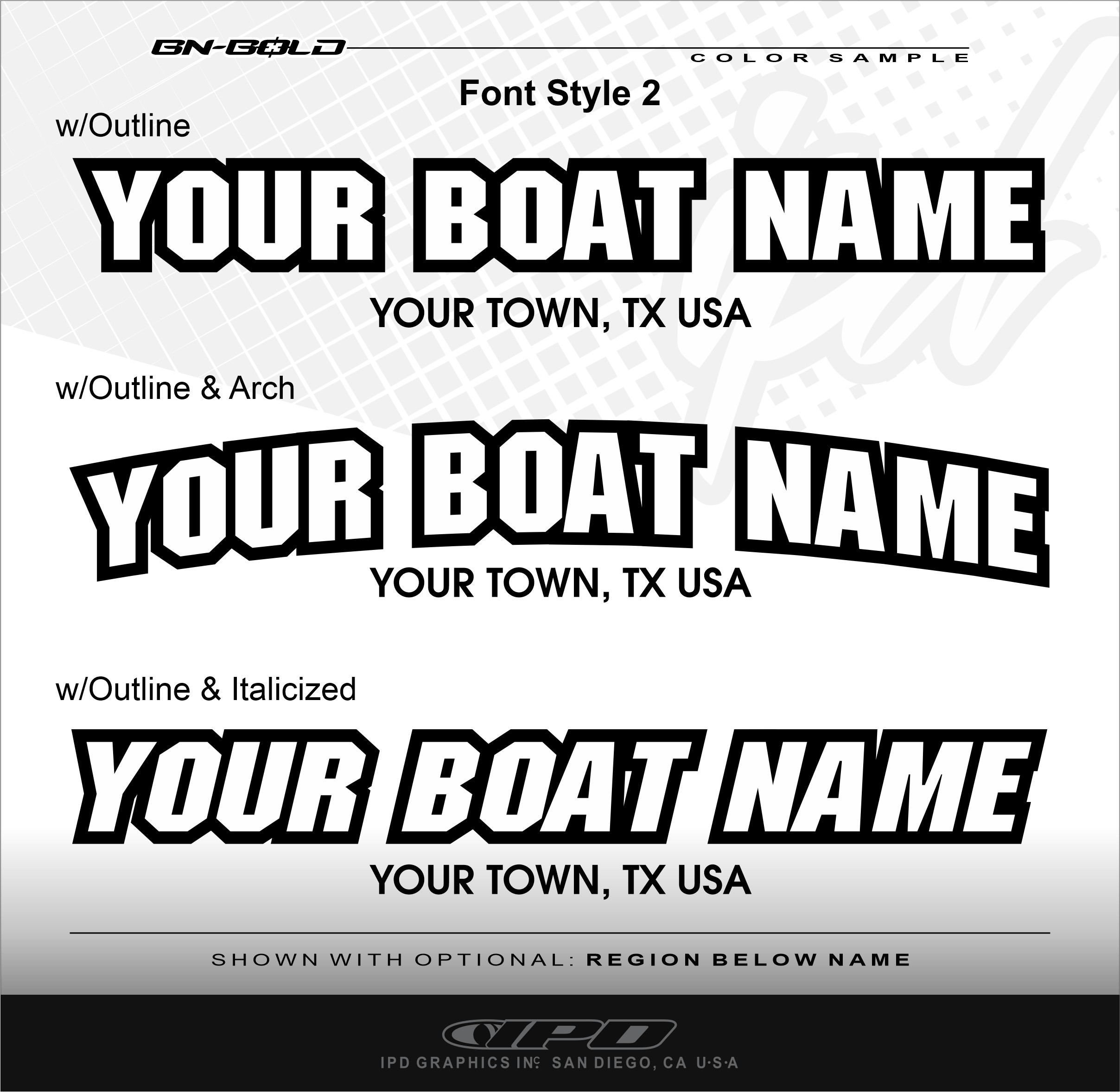 Lettering for Boats, Custom Boat Name Decals (Bold Style) IPD Boat