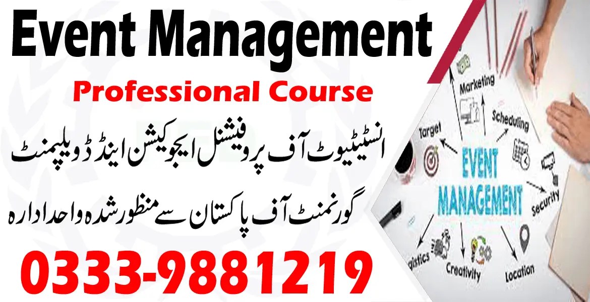 EVENT MANAGEMENT COURSE IN RAWALPINDI ISLAMABAD 03339881219