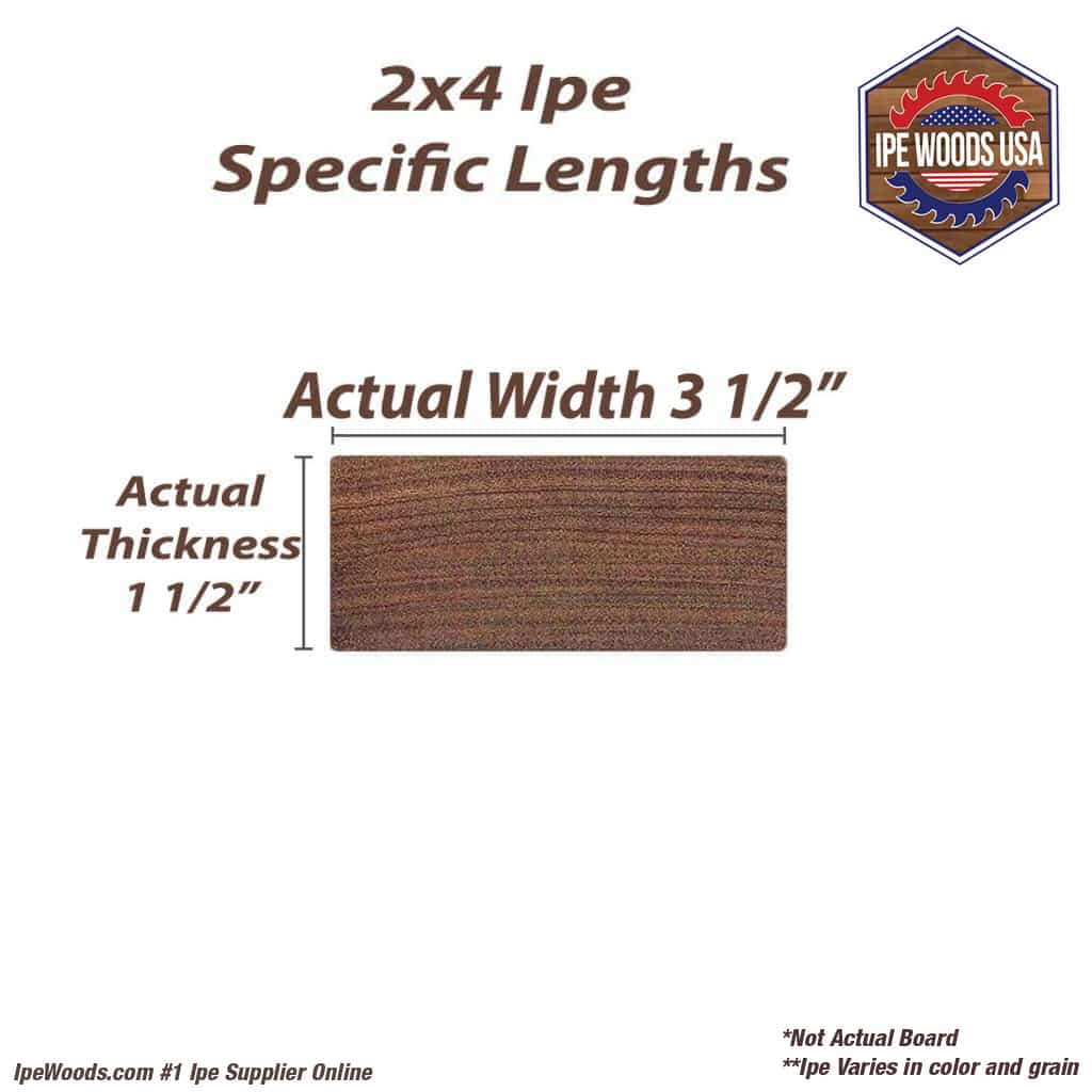 2x4 Ipe (EasedEdge) Specific Lengths Ipe Woods USA
