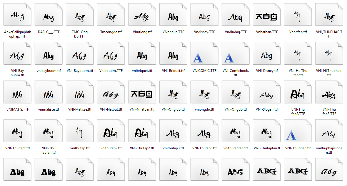 Download trọn bộ Font chữ đẹp Việt hóa Font VNI, Thư pháp, Unicode