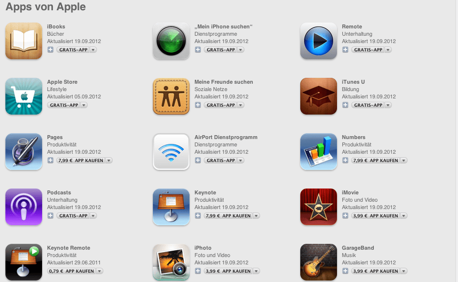 Updates So gut wie alle Apple StandardApps für iOS 6 und iPhone 5 aktualisiert