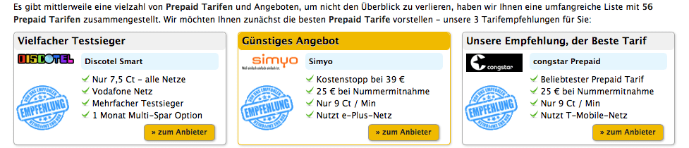 PrepaidKarte kaufen? Erst Tarife vergleichen!