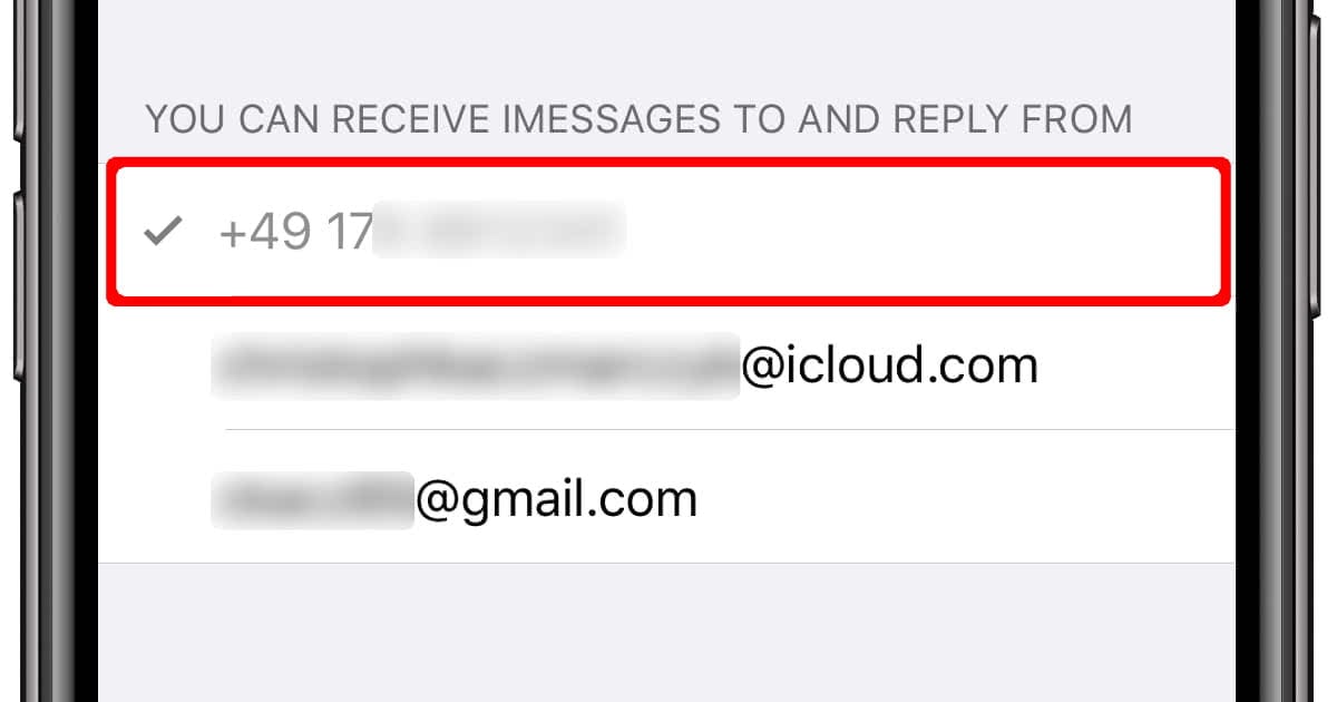 iMessage Use Phone Number Instead Of Email Address