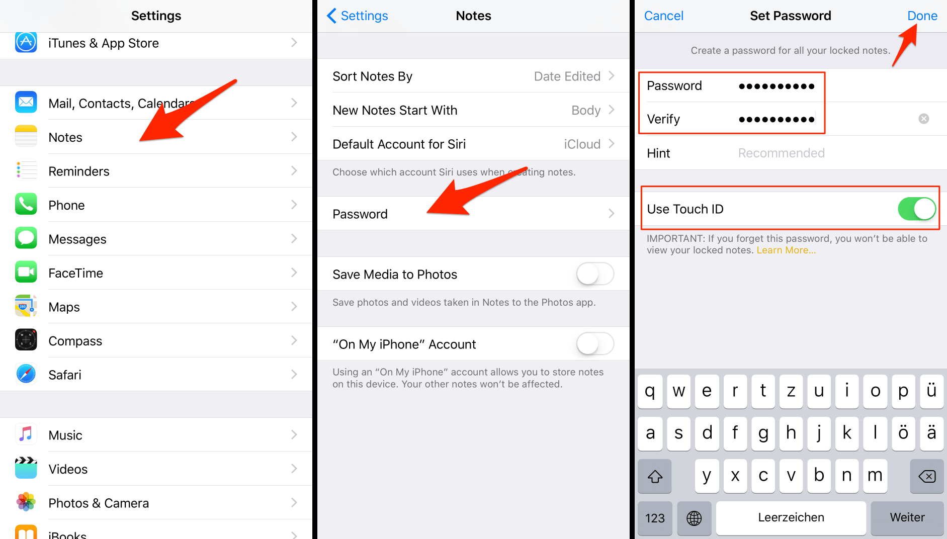 How to Protect Notes With a Password or Touch ID