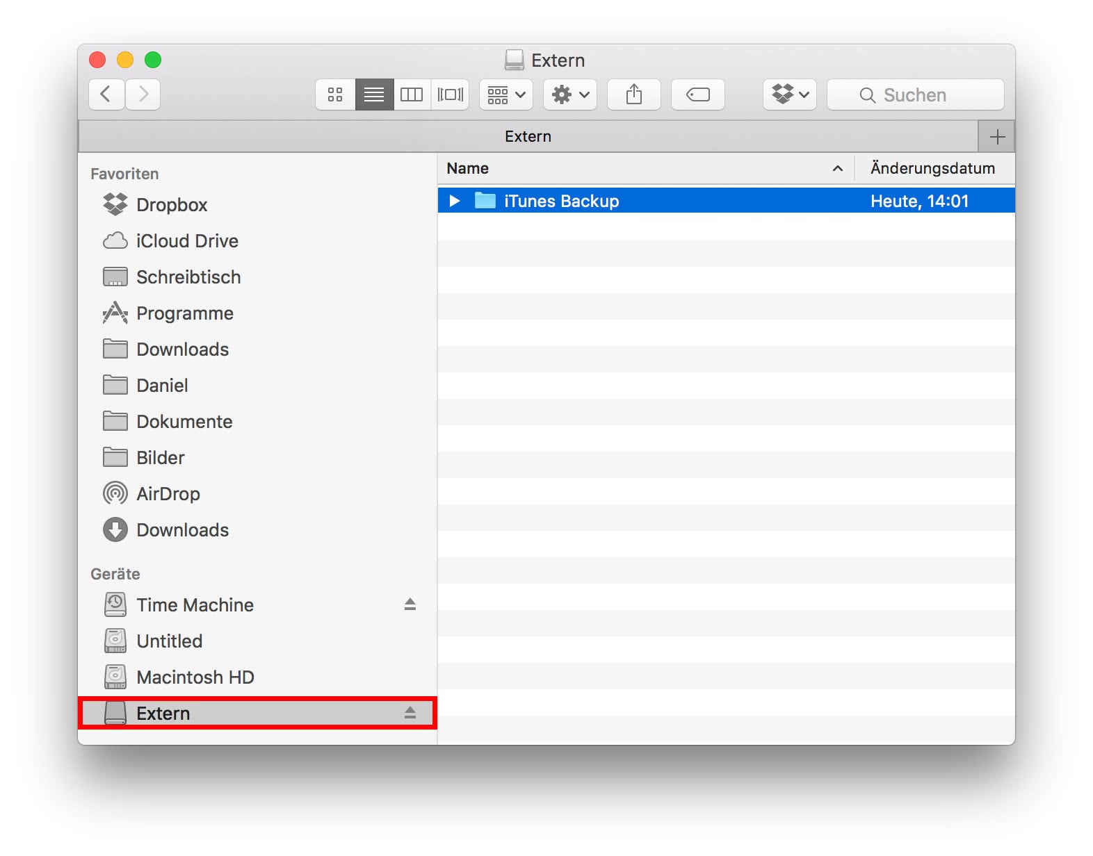 iPhone Backup auf externer Festplatte erstellen (für Mac)