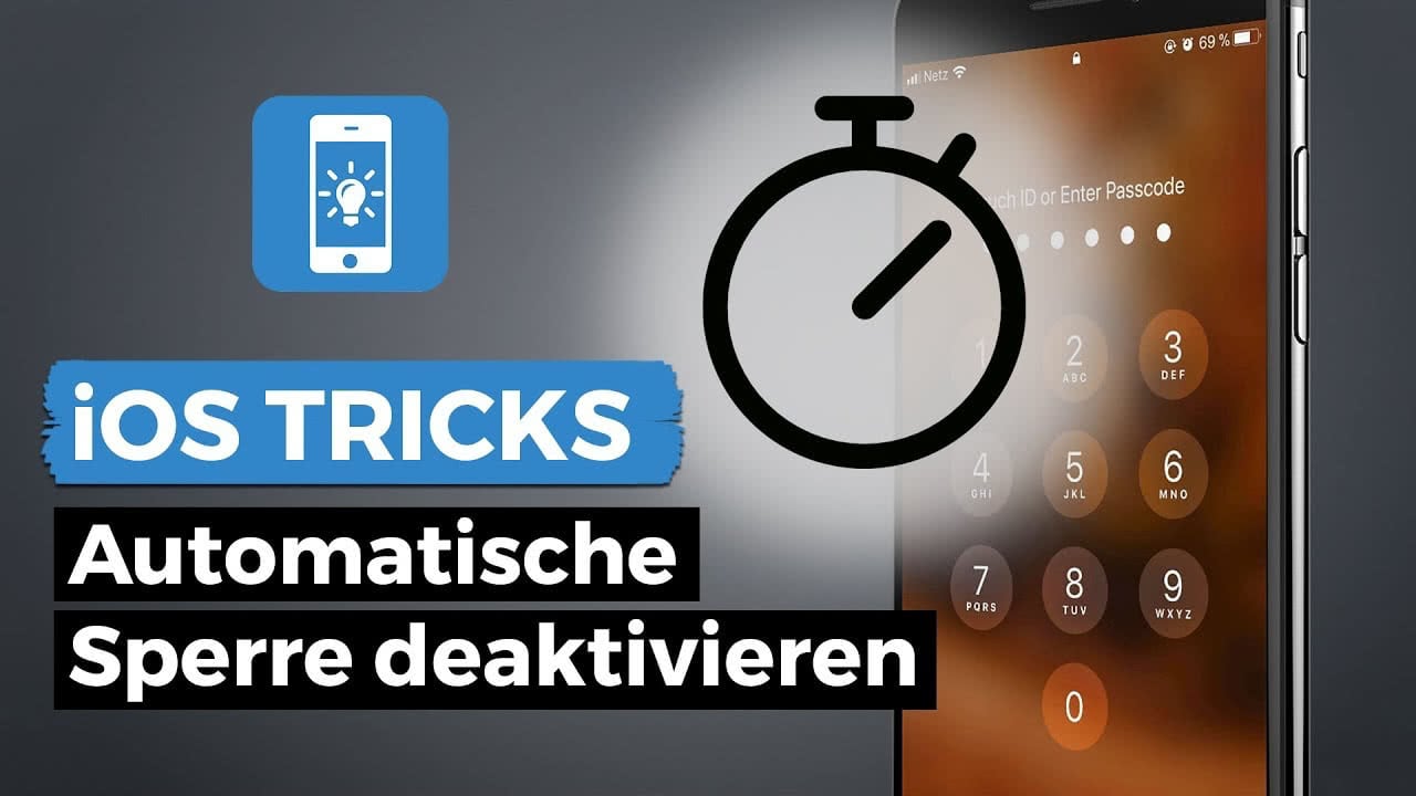 iPhone automatische Sperre ausschalten oder Zeitraum ändern!