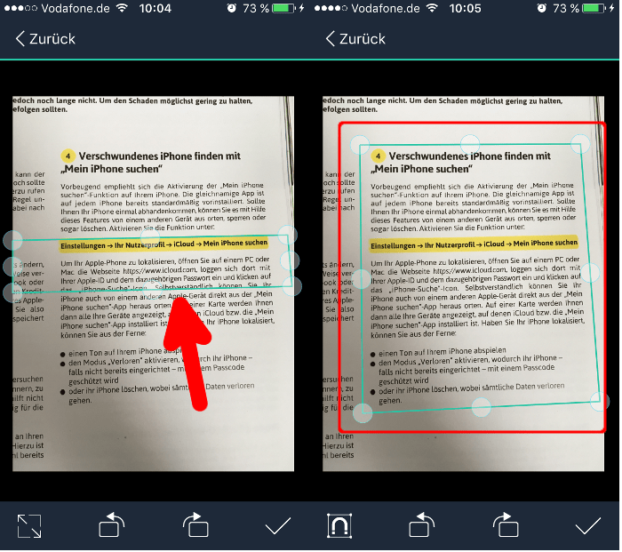 iPhone Dokumente scannen mit iPhone scannen
