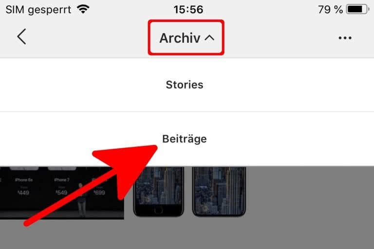 In Instagram archivierte Bilder finden Foto archivieren