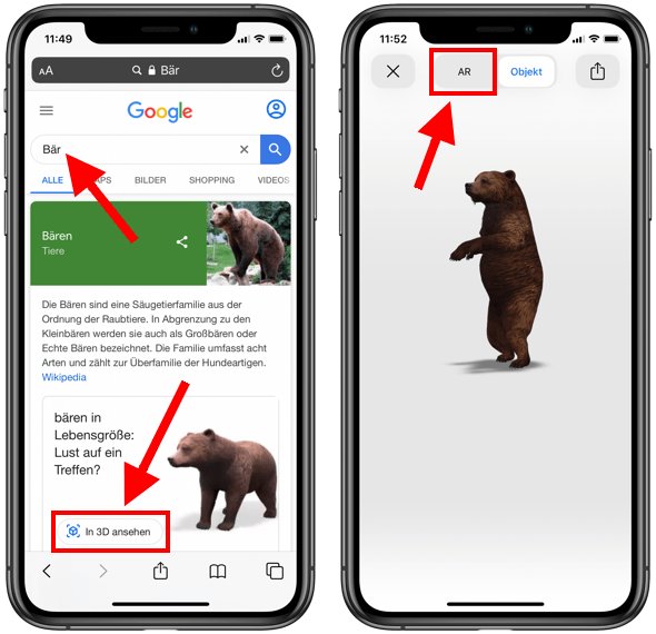 3D Tiere mit Google AR direkt ins Wohnzimmer holen