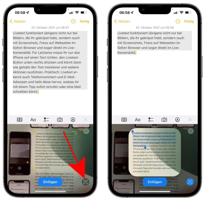 Verstecktes iPhoneFeature Texte schnell in Notizen übernehmen!