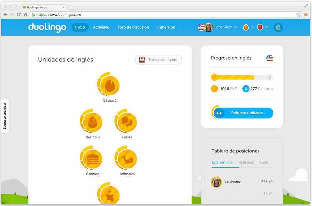 Duolingo, aprende idiomas también vía web iPhoneA2