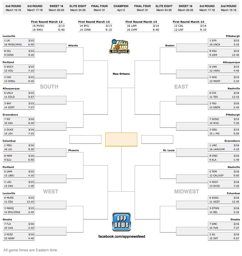 iPhone App Reviews » NCAA 2012 March Madness Bracket