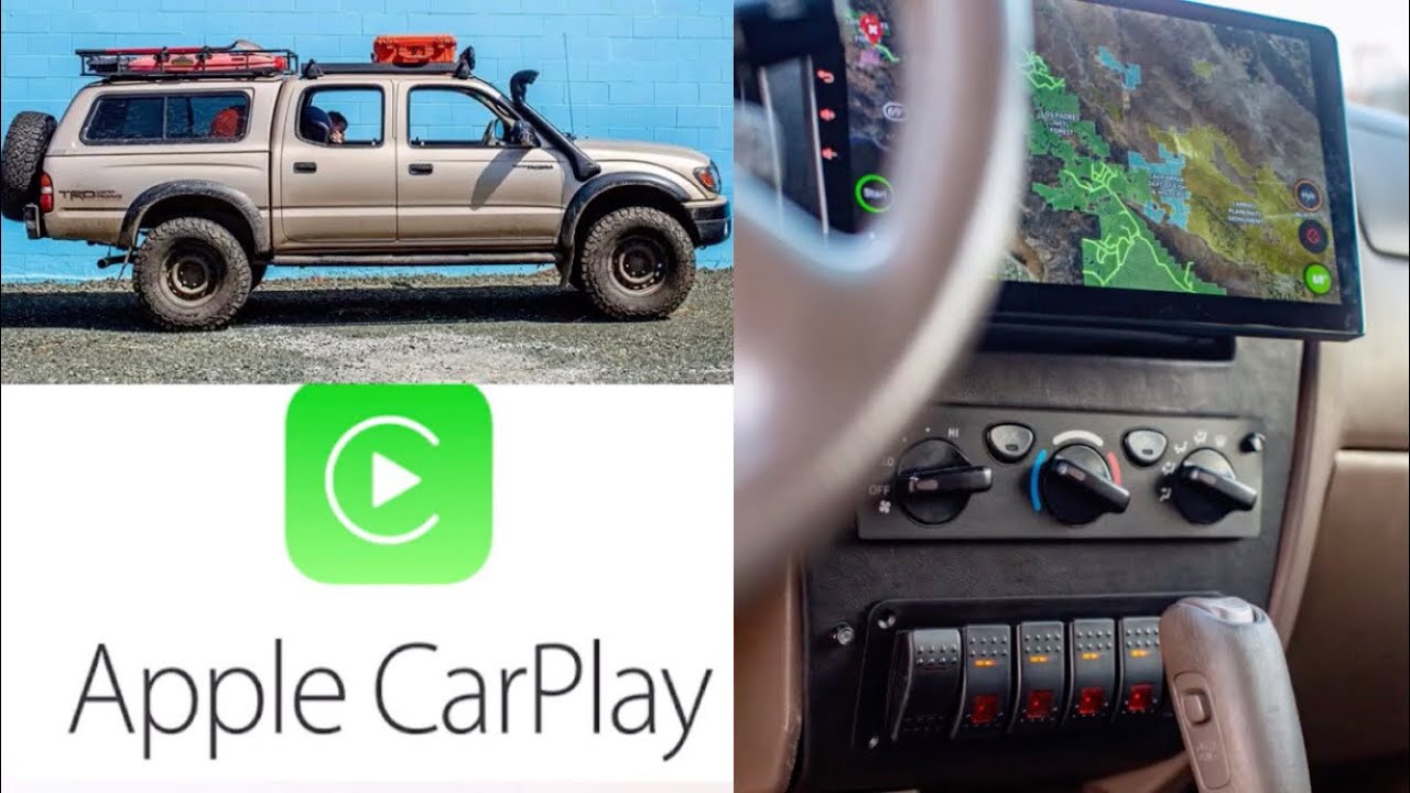 10 inch apple carplay touch screen in a 1st gen 2001 Toyota Tacoma trd