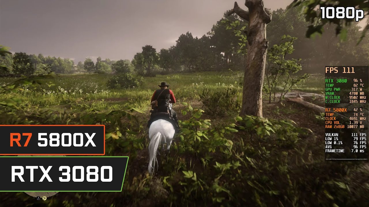 Red Dead Redemption 2 RTX 3080 + Ryzen 5800X 1080p Ultra Settings