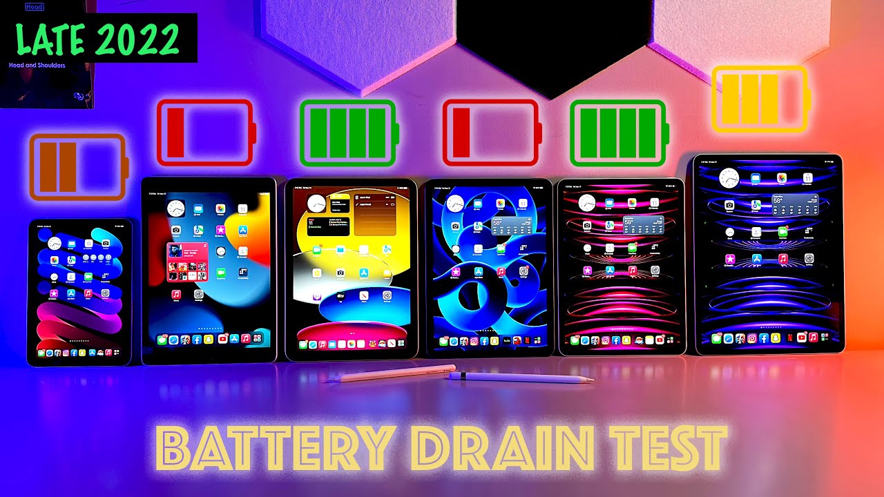 2022 iPad Battery Drain Test Mini vs. 9th Gen vs NEW 10.9" 10th gen