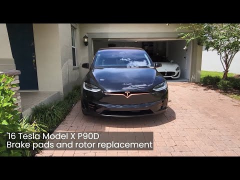 2016 Tesla Model X P90D front brake pads and rotor replacement - iPhone