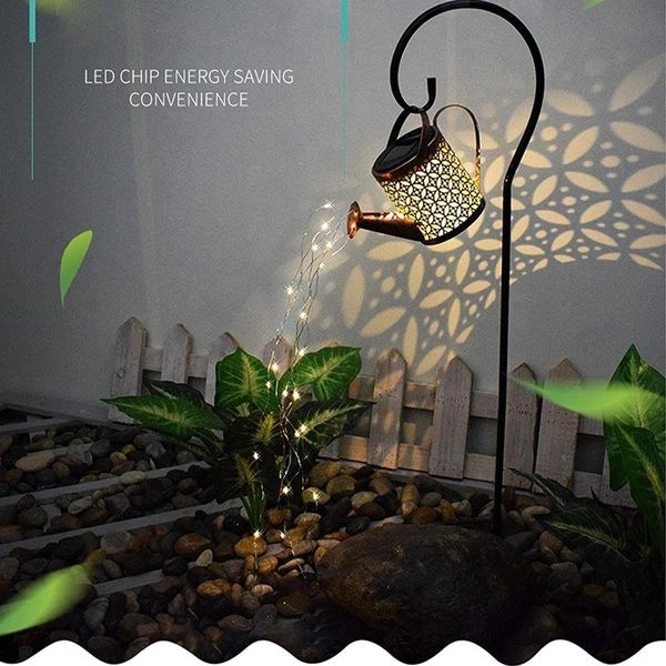Solar Waterfall Lights Outdoor Garden